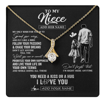 Alluring Beauty Necklace 18K Yellow Gold Finish | 1 | Personalized To My Niece Gifts Necklace From Uncle My Only Wish For You Niece Birthday Gifts Graduation Christmas Customized Gift Box Message Card | teecentury.myshopify