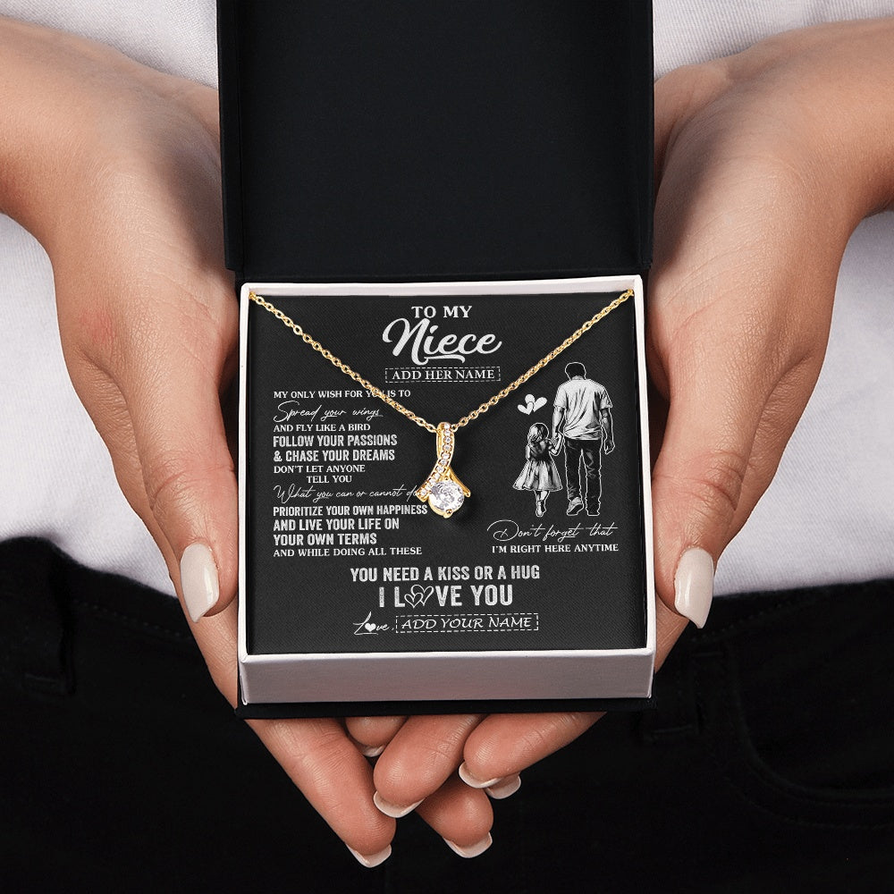 Alluring Beauty Necklace 18K Yellow Gold Finish | 2 | Personalized To My Niece Gifts Necklace From Uncle My Only Wish For You Niece Birthday Gifts Graduation Christmas Customized Gift Box Message Card | teecentury.myshopify