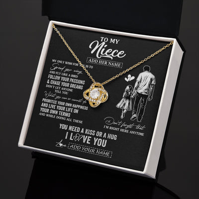 Love Knot Necklace 18K Yellow Gold Finish | 2 | Personalized To My Niece Gifts Necklace From Uncle My Only Wish For You Niece Birthday Gifts Graduation Christmas Customized Gift Box Message Card | teecentury.myshopify