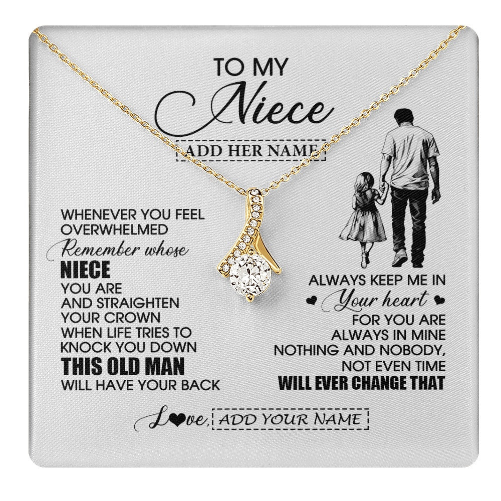 Alluring Beauty Necklace 18K Yellow Gold Finish | 1 | Personalized To My Niece Gifts Necklace From Uncle Whenever Man Unique Birthday Gifts For Niece Graduation Christmas Customized Gift Box Message Card | teecentury.myshopify