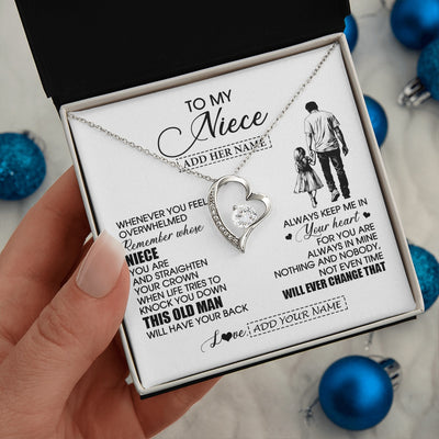 Forever Love Necklace 14K White Gold Finish | 2 | Personalized To My Niece Gifts Necklace From Uncle Whenever Man Unique Birthday Gifts For Niece Graduation Christmas Customized Gift Box Message Card | teecentury.myshopify