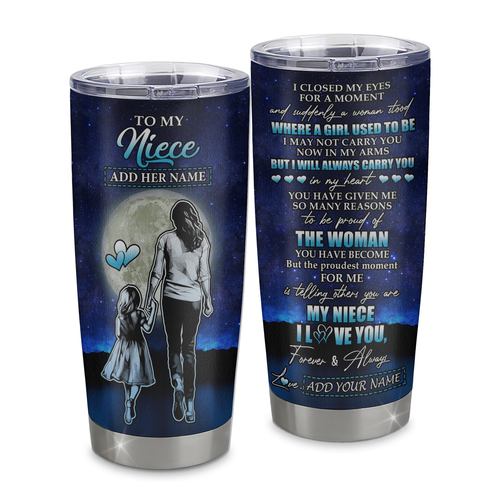 Personalized To My Niece Gifts Tumbler From Aunt Auntie I Closed My Eyes For A Moment Niece Birthday Graduation Christmas Custom Stainless Steel Cup Travel Mug | teecentury