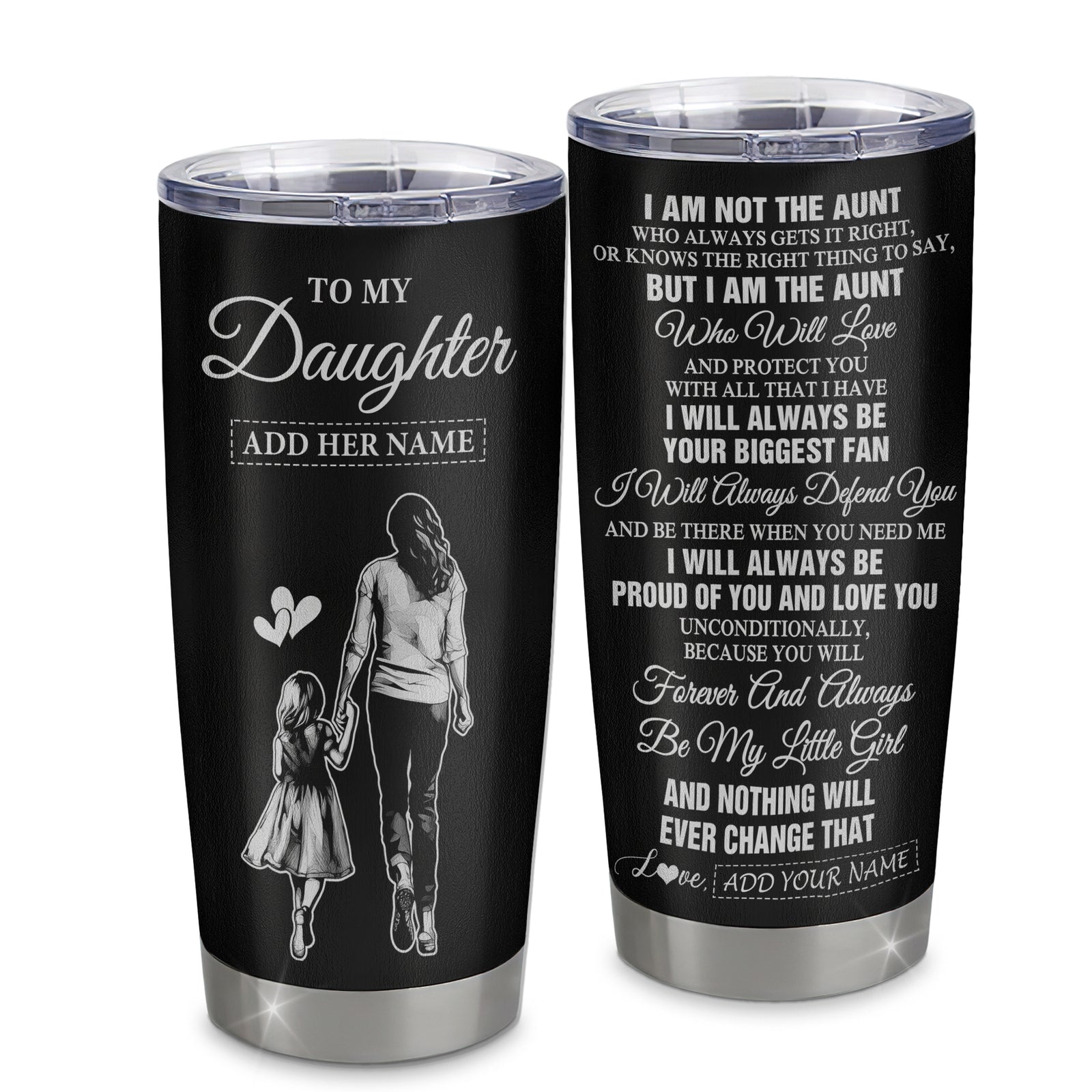 Personalized To My Niece Gifts Tumbler From Aunt Biggest Fan Birthday Gifts For Niece From Aunt Auntie Niece Graduation Christmas Custom Stainless Steel Travel Mug | teecentury