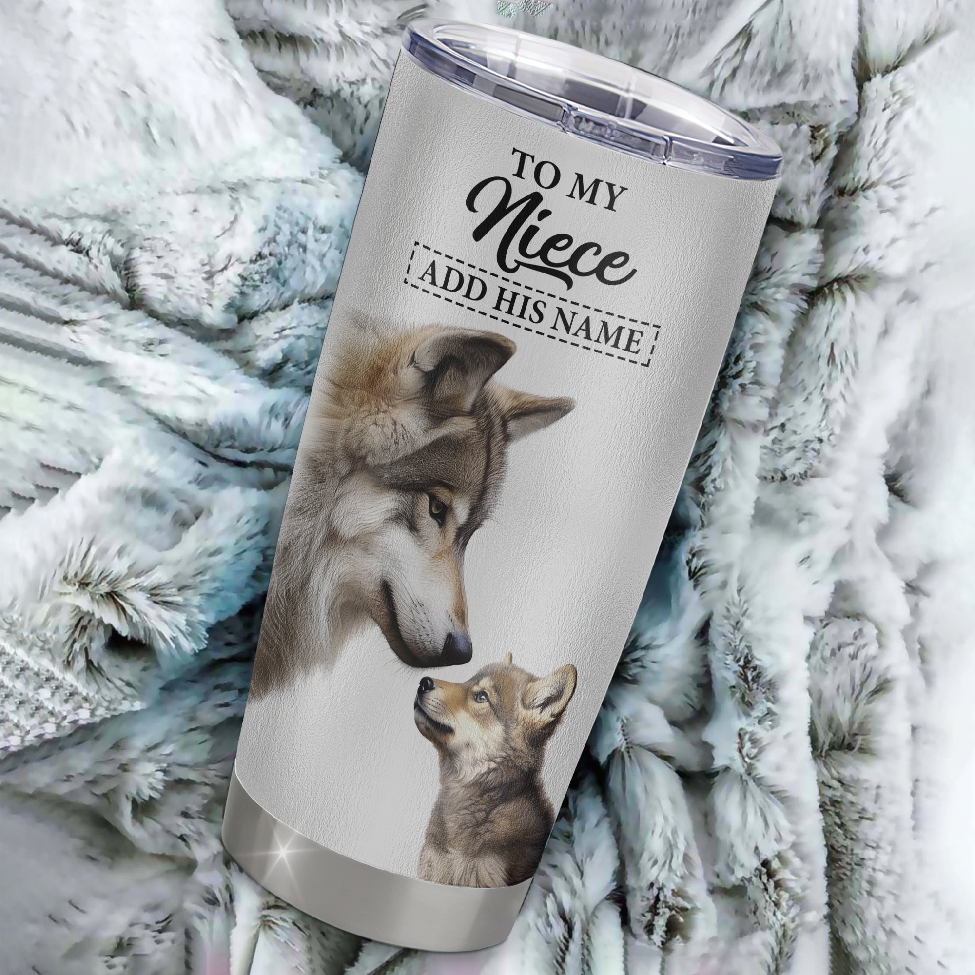 Personalized To My Niece Gifts Tumbler From Aunt Uncle Auntie Whenever Wolf Unique Birthday Gifts For Niece Graduation Christmas Custom Stainless Steel Cup Travel Mug | teecentury
