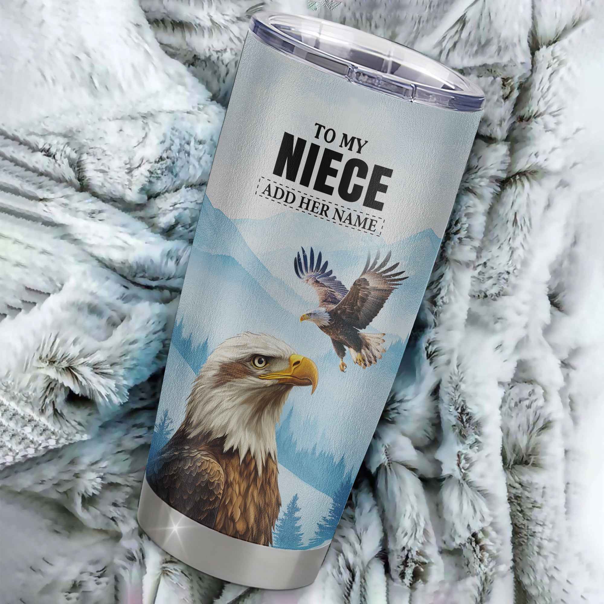 Personalized To My Niece Gifts Tumbler From Aunt Uncle Eagle My Only Wish For You Niece Birthday Gifts Graduation Christmas Custom Stainless Steel Cup Travel Mug | teecentury