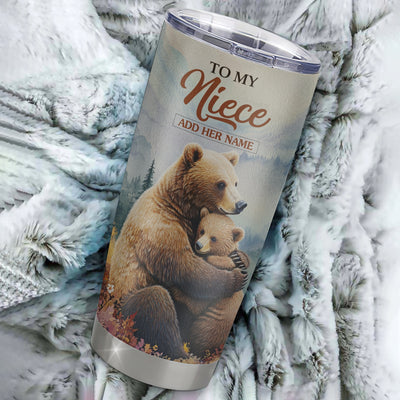 Personalized To My Niece Gifts Tumbler From Aunt Uncle Whenever Bear Unique Birthday Gifts For Niece Graduation Christmas Custom Stainless Steel Cup Travel Mug | teecentury