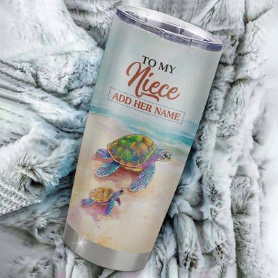 Personalized To My Niece Gifts Tumbler From Aunt Uncle Whenever Turtle Unique Birthday Gifts For Niece Graduation Christmas Customized Custom Stainless Steel Cup Mug | teecentury