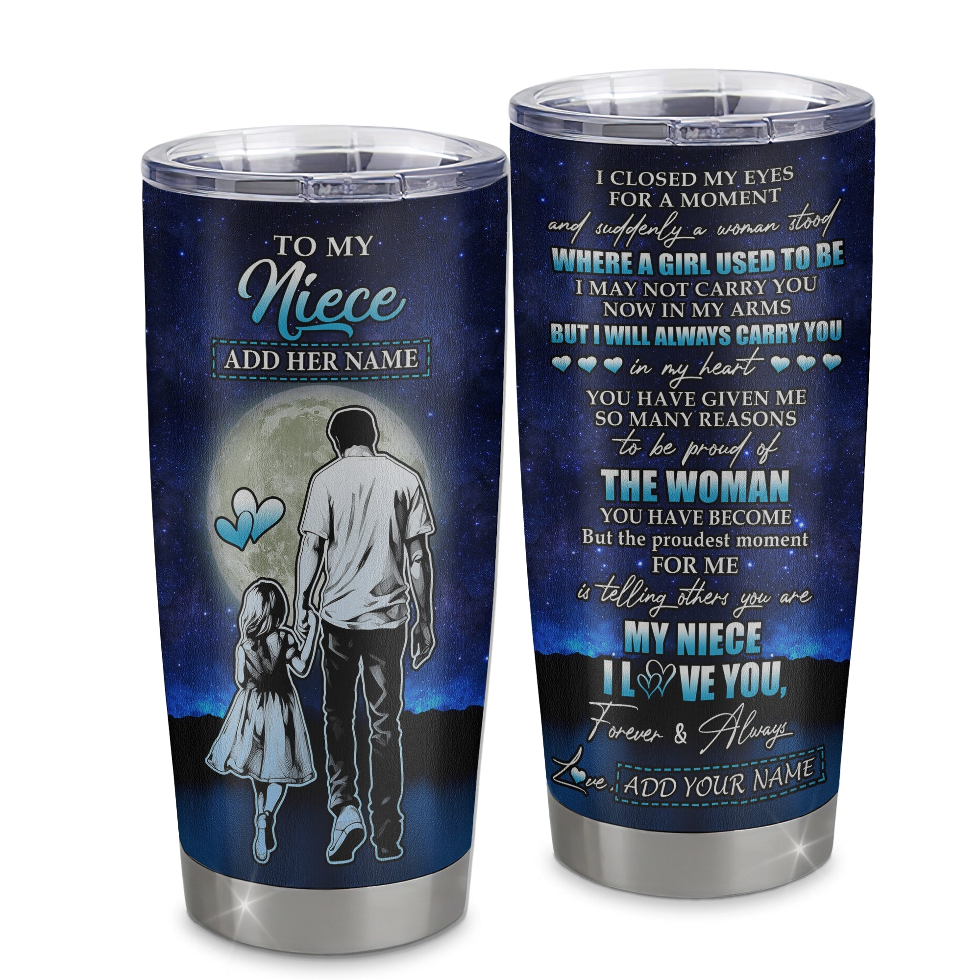 Personalized To My Niece Gifts Tumbler From Uncle I Closed My Eyes For A Moment Niece Birthday Graduation Christmas Custom Stainless Steel Cup Travel Mug | teecentury