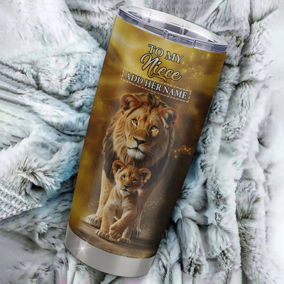 Personalized To My Niece Gifts Tumbler From Uncle Never Forget How Much I Love You Lion Niece Birthday Gifts Graduation Christmas Custom Stainless Steel Travel Mug | teecentury
