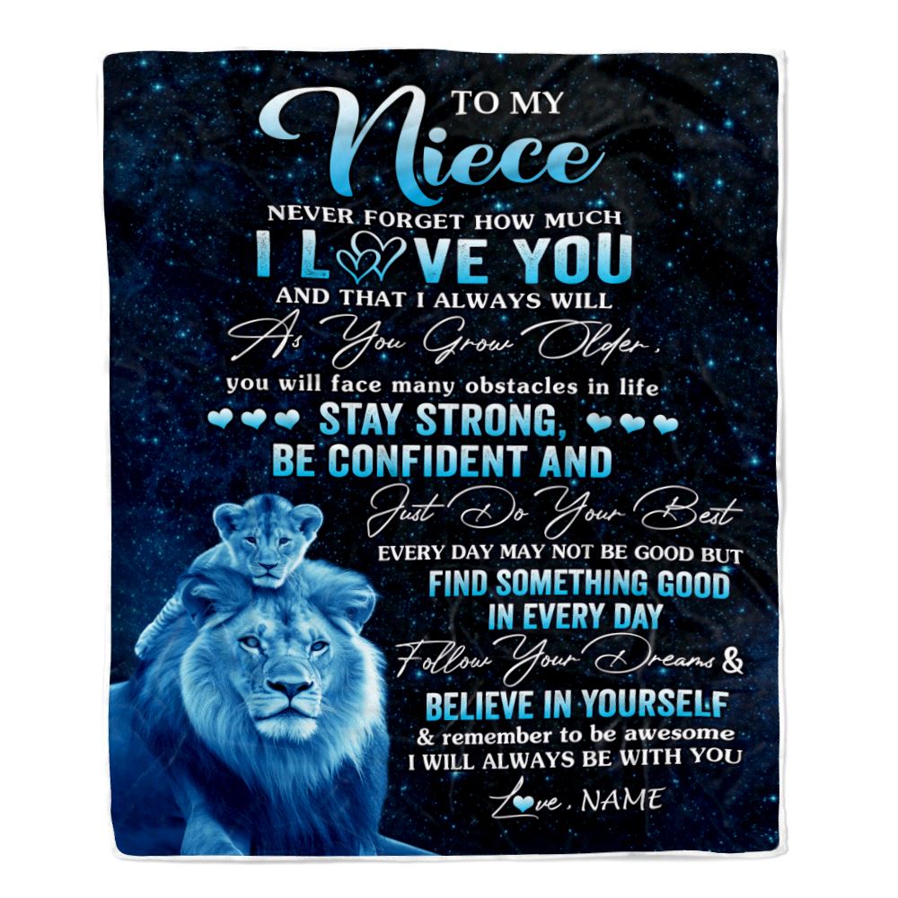 Personalized To My Niece I Love You Forever Blanket From Uncle Lion Niece Birthday Gifts Graduation Christmas Customized Fleece Throw Blanket | teecentury