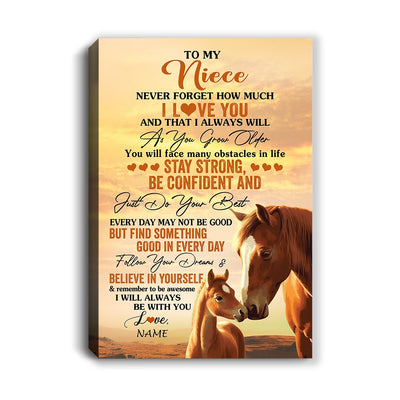 Personalized To My Niece I Love You Forever Canvas From Uncle Aunt Auntie Horse Niece Birthday Gifts Graduation Christmas Custom Wall Art Print Framed Canvas | teecentury