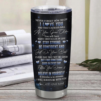 Personalized To My Niece I Love You Forever Tumbler From Aunt Auntie Uncle Wolf Niece Birthday Gifts Graduation Christmas Custom Stainless Steel Cup Travel Mug | teecentury