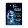 Personalized To My Niece Lion Canvas From Aunt Auntie Today Is A Good Day Niece Gifts Birthday Graduation Christmas Custom Wall Art Print Framed Canvas | teecentury