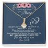 Alluring Beauty Necklace 18K Yellow Gold Finish | Personalized To My Niece Necklace From Aunt Auntie Believe In Yourself Niece Birthday Graduation Christmas Customized Message Card | teecentury