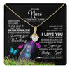 Alluring Beauty Necklace 18K Yellow Gold Finish | 1 | Personalized To My Niece Necklace From Aunt Auntie Butterfly Sometimes Say I Love You Niece Birthday Graduation Christmas Customized Gift Box Message Card | teecentury.myshopify