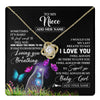 Love Knot Necklace 18K Yellow Gold Finish | 1 | Personalized To My Niece Necklace From Aunt Auntie Butterfly Sometimes Say I Love You Niece Birthday Graduation Christmas Customized Gift Box Message Card | teecentury.myshopify