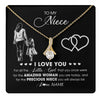 Alluring Beauty Necklace 18K Yellow Gold Finish | 1 | Personalized To My Niece Necklace From Aunt Auntie I Love You Little Girl Niece Birthday Graduation Christmas Jewelry Customized Gift Box Message Card | teecentury