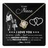 Love Knot Necklace 18K Yellow Gold Finish | 1 | Personalized To My Niece Necklace From Aunt Auntie I Love You Little Girl Niece Birthday Graduation Christmas Jewelry Customized Gift Box Message Card | teecentury