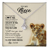 Alluring Beauty Necklace 14K White Gold Finish | 1 | Personalized To My Niece Necklace From Aunt Auntie This Old Lion Never Forget I Love You Niece Jewelry Birthday Christmas Customized Gift Box Message Card | teecentury