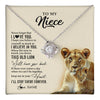 Love Knot Necklace 14K White Gold Finish | 1 | Personalized To My Niece Necklace From Aunt Auntie This Old Lion Never Forget I Love You Niece Jewelry Birthday Christmas Customized Gift Box Message Card | teecentury