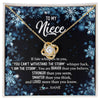 Love Knot Necklace 18K Yellow Gold Finish | Personalized To My Niece Necklace From Aunt Auntie Uncle Auntie Whisper Back I Am The Storm Niece Pendant Jewelry Birthday Christmas Customized Message Card | teecentury