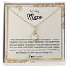 Alluring Beauty Necklace 18K Yellow Gold Finish | Personalized To My Niece Necklace From Aunt Auntie Uncle Braver Stronger Smarter Loved Niece Jewelry Birthday Christmas Customized Gift Box Message Card | teecentury