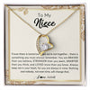 Forever Love Necklace 18K Yellow Gold Finish | Personalized To My Niece Necklace From Aunt Auntie Uncle Braver Stronger Smarter Loved Niece Jewelry Birthday Christmas Customized Gift Box Message Card | teecentury