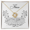 Love Knot Necklace 18K Yellow Gold Finish | Personalized To My Niece Necklace From Aunt Auntie Uncle Not Even Time Floral Niece Birthday Graduation Christmas Customized Message Card | teecentury