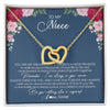Interlocking Hearts Necklace 18K Yellow Gold Finish | Personalized To My Niece Necklace From Aunt Auntie Uncle You Are My Greatest Gift Niece Birthday Christmas Customized Jewelry Gift Box Message Card | teecentury