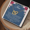 Interlocking Hearts Necklace 18K Yellow Gold Finish | Personalized To My Niece Necklace From Aunt Auntie Uncle You Are My Greatest Gift Niece Birthday Christmas Customized Jewelry Gift Box Message Card | teecentury