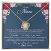 Love Knot Necklace 18K Yellow Gold Finish | Personalized To My Niece Necklace From Aunt Auntie Uncle You Are My Greatest Gift Niece Birthday Christmas Customized Jewelry Gift Box Message Card | teecentury