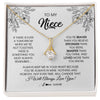 Alluring Beauty Necklace 18K Yellow Gold Finish | Personalized To My Niece Necklace From Aunt Auntie Uncle You're Braver Stronger Smarter Niece Birthday Christmas Customized Jewelry Gift Box Message Card | teecentury