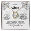 Forever Love Necklace 18K Yellow Gold Finish | Personalized To My Niece Necklace From Aunt Auntie Uncle You're Braver Stronger Smarter Niece Birthday Christmas Customized Jewelry Gift Box Message Card | teecentury