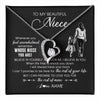 Forever Love Necklace 14K White Gold Finish | 1 | Personalized To My Niece Necklace From Aunt Auntie Whenever You Feel Overwhelmed Niece Pendant Jewelry Birthday Christmas Customized Message Card | teecentury