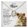 Forever Love Necklace 18K Yellow Gold Finish | 1 | Personalized To My Niece Necklace From Aunt Auntie Whenever You Fell Overwhelmed Lion Niece Birthday Graduation Christmas Customized Gift Box Message Card | teecentury