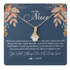 Alluring Beauty Necklace 18K Yellow Gold Finish | 1 | Personalized To My Niece Necklace From Aunt Auntie You Will Always Be My Baby Niece Jewelry Birthday Graduation Christmas Customized Gift Box Message Card | teecentury