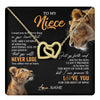 Interlocking Hearts Necklace 18K Yellow Gold Finish | 1 | Personalized To My Niece Necklace From Aunt Auntie You Will Never Lose Lion Niece Birthday Gifts Graduation Christmas Customized Gift Box Message Card | teecentury