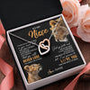 Interlocking Hearts Necklace Stainless Steel & Rose Gold Finish | 2 | Personalized To My Niece Necklace From Aunt Auntie You Will Never Lose Lion Niece Birthday Gifts Graduation Christmas Customized Gift Box Message Card | teecentury