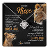 Love Knot Necklace 14K White Gold Finish | 1 | Personalized To My Niece Necklace From Aunt Auntie You Will Never Lose Lion Niece Birthday Gifts Graduation Christmas Customized Gift Box Message Card | teecentury