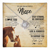 Love Knot Necklace 14K White Gold Finish | 1 | Personalized To My Niece Necklace From Aunt Uncle Always Remember I Love You Horse Niece Birthday Jewelry Graduation Christmas Customized Gift Box Message Card | teecentury