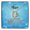 Forever Love Necklace 18K Yellow Gold Finish | Personalized To My Niece Necklace From Aunt Uncle Auntie Always Remember You Are Braver Niece Pendant Jewelry Birthday Christmas Customized Message Card | teecentury