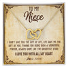 Interlocking Hearts Necklace 18K Yellow Gold Finish | 1 | Personalized To My Niece Necklace From Aunt Uncle Auntie I Love You With All My Heart Niece Birthday Christmas Jewelry Customized Gift Box Message Card | teecentury