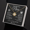 Love Knot Necklace 18K Yellow Gold Finish | 2 | Personalized To My Niece Necklace From Aunt Uncle Auntie I Wish You The Strength Niece Birthday Graduation Inspirational Customized Gift Box Message Card | teecentury.myshopify
