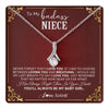 Alluring Beauty Necklace 14K White Gold Finish | 1 | Personalized To My Niece Necklace From Aunt Uncle Auntie You'll Always Be My Niece Birthday Christmas Jewelry Customized Gift Box Message Card | teecentury.myshopify