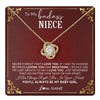 Love Knot Necklace 18K Yellow Gold Finish | 1 | Personalized To My Niece Necklace From Aunt Uncle Auntie You'll Always Be My Niece Birthday Christmas Jewelry Customized Gift Box Message Card | teecentury.myshopify
