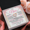 Interlocking Hearts Necklace Stainless Steel & Rose Gold Finish | 2 | Personalized To My Niece Necklace From Aunt Uncle Inspirational I Love You Niece Birthday Valentines Day Graduation Christmas Customized Gift Box Message Card | teecentury