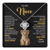 Love Knot Necklace 14K White Gold Finish | 1 | Personalized To My Niece Necklace From Aunt Uncle Never Feel You Are Alone Lion Birthday Gift Niece Anniversary Christmas Customized Gift Box Message Card | teecentury