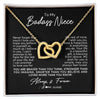 Interlocking Hearts Necklace 18K Yellow Gold Finish | Personalized To My Niece Necklace From Aunt Uncle Never Forget How Much I Love You Niece Jewelry Birthday Christmas Graduation Customized Gift Box Message Card | teecentury