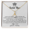Alluring Beauty Necklace 18K Yellow Gold Finish | Personalized To My Niece Necklace From Aunt Uncle Straighten Your Crown Niece Pendant Jewelry Birthday Graduation Christmas Customized Gift Box Message Card | teecentury