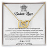 Interlocking Hearts Necklace 18K Yellow Gold Finish | Personalized To My Niece Necklace From Aunt Uncle Straighten Your Crown Niece Pendant Jewelry Birthday Graduation Christmas Customized Gift Box Message Card | teecentury